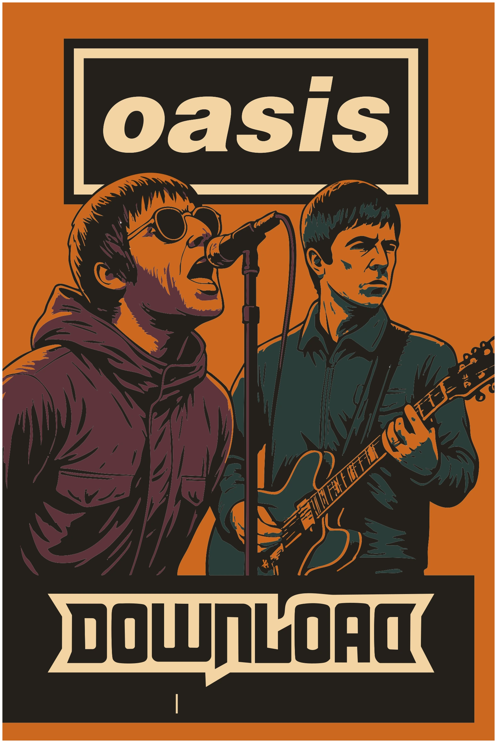 Affiche Oasis / Download Festival — exercice scolaire